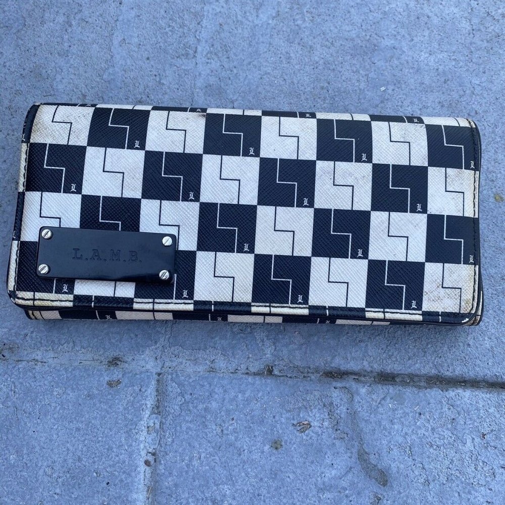 L.A.M.B. wallet black and white leather and pvc gwen stefani